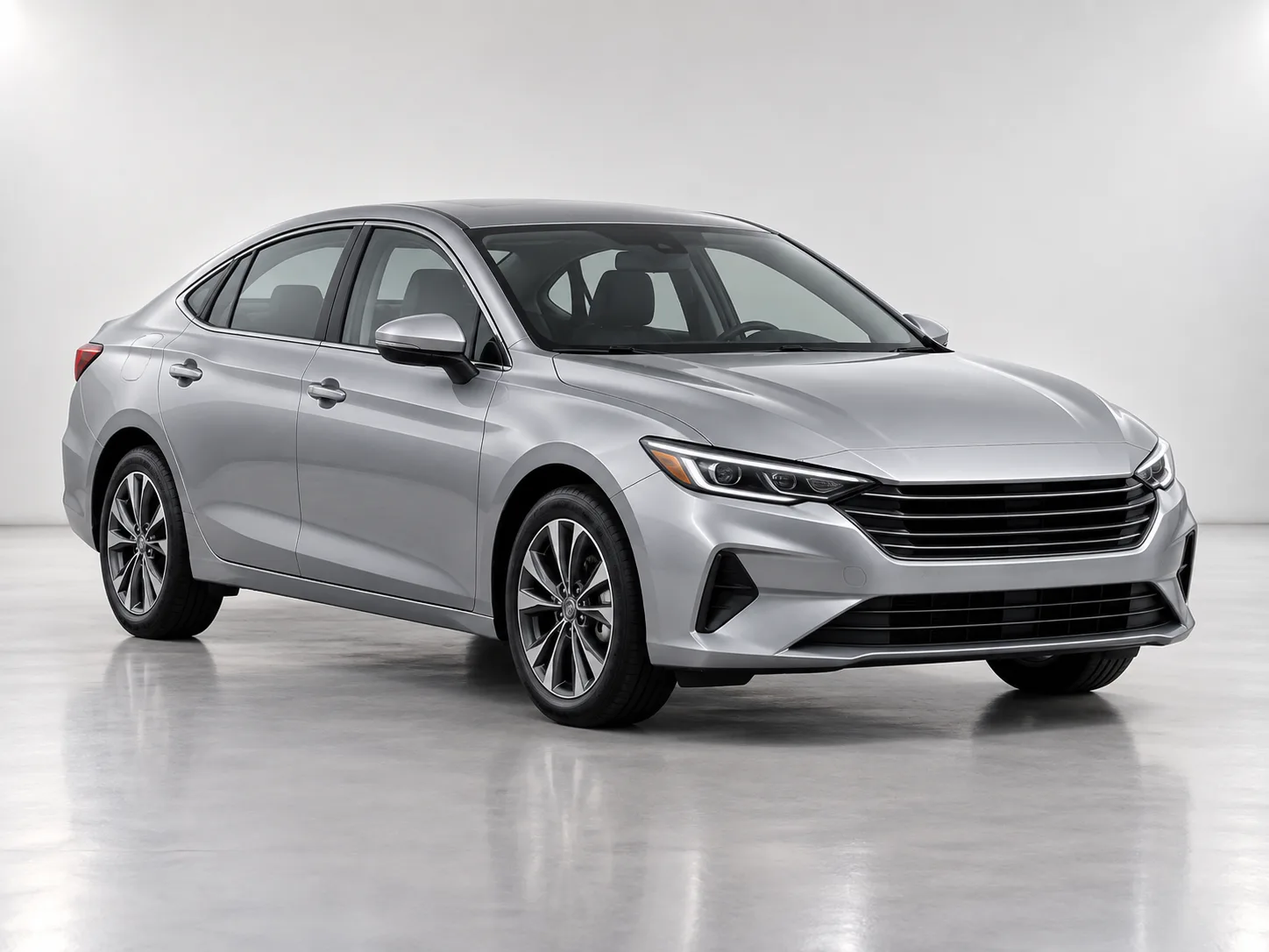 Chevrolet Onix 2022 prata, ângulo frontal em três quartos, fundo neutro de showroom — foto ilustrativa da Loja Exemplo